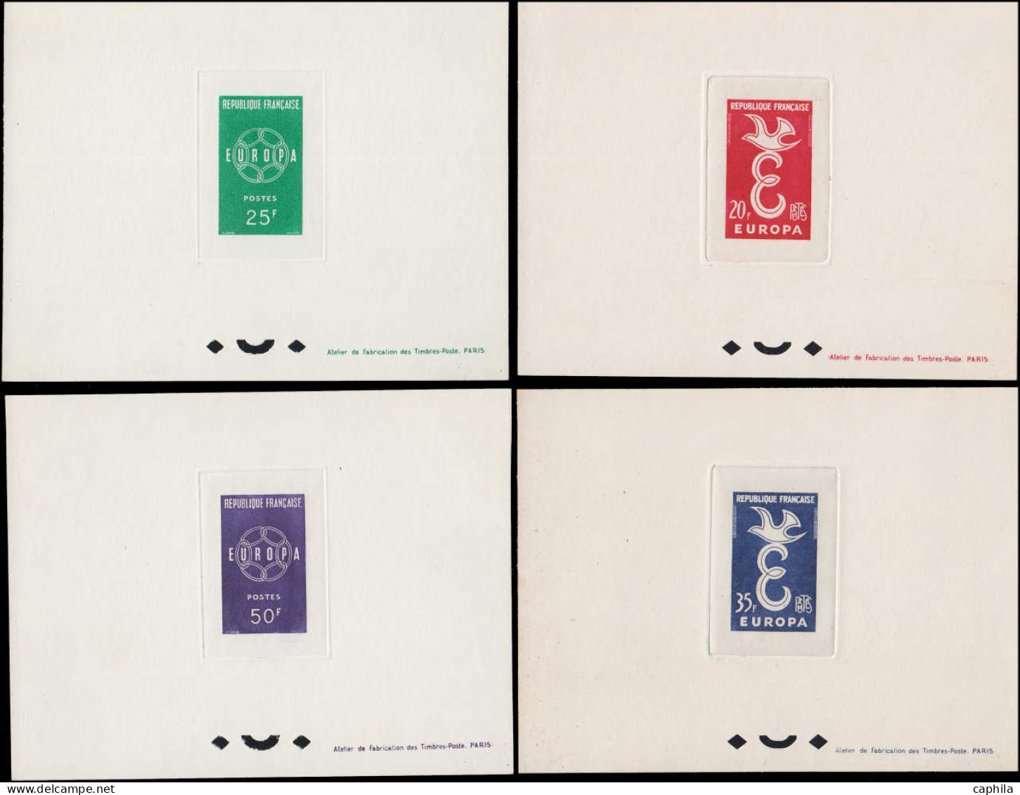EPL FRANCE - Lots & Collections - 1956, Collection Complète Europa France 1956/1996 En épreuves De Luxe Et Blocs Gommés - Verzamelingen