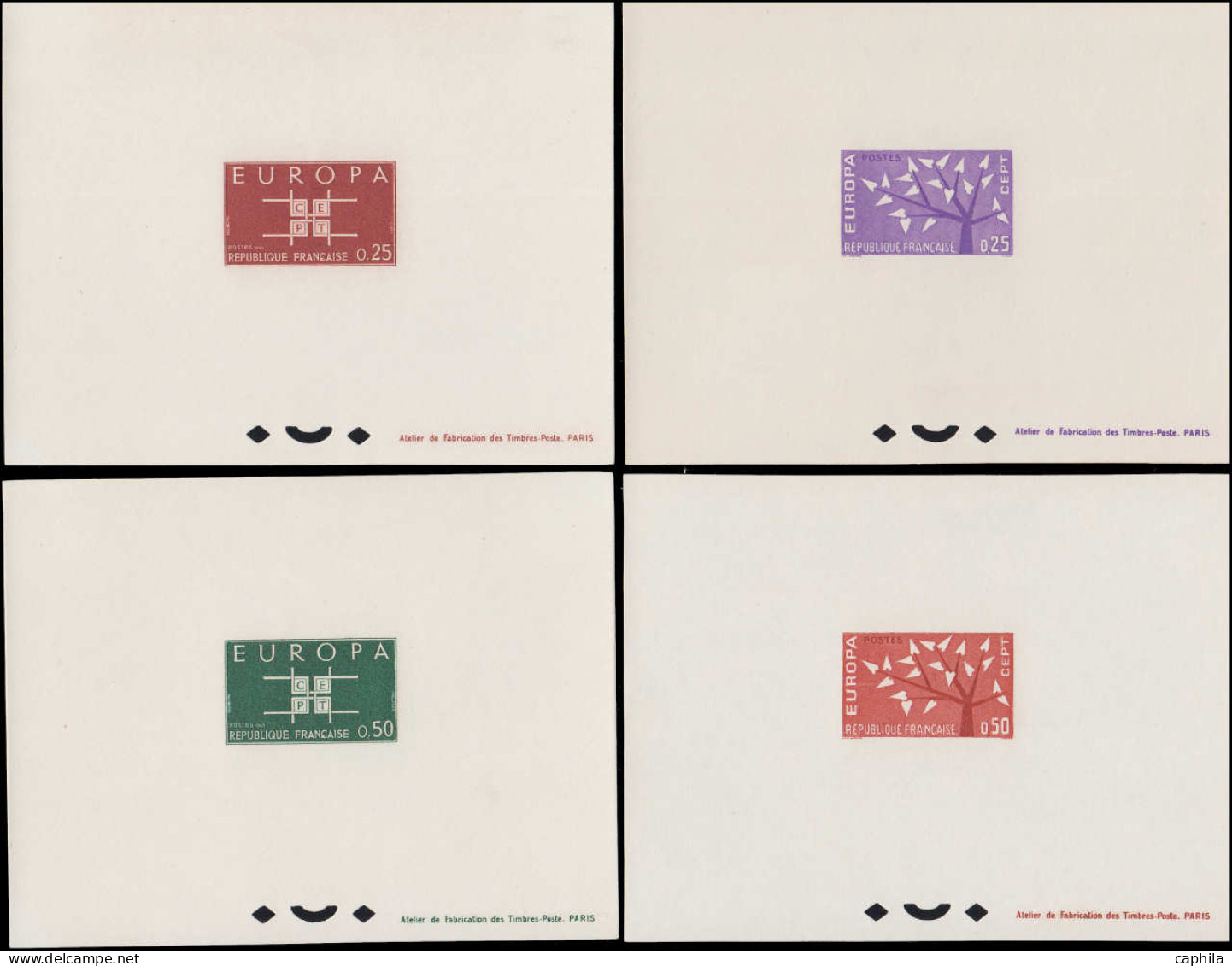 EPL FRANCE - Lots & Collections - 1956, Collection complète Europa France 1956/1996 en épreuves de luxe et blocs gommés