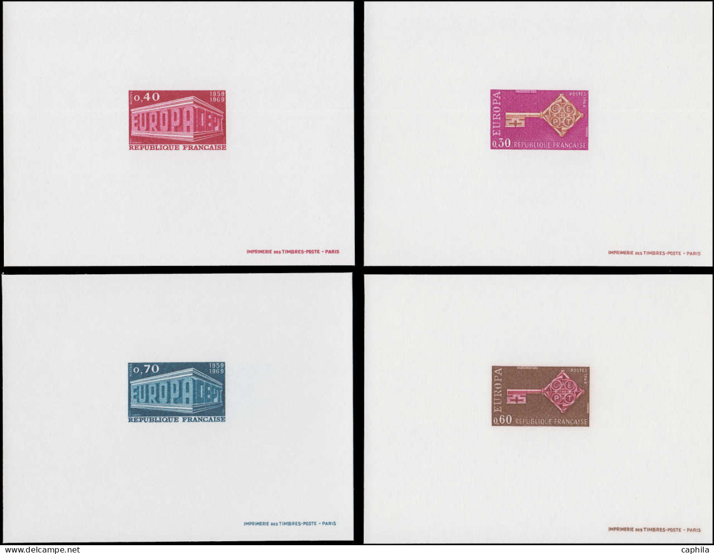 EPL FRANCE - Lots & Collections - 1956, Collection complète Europa France 1956/1996 en épreuves de luxe et blocs gommés