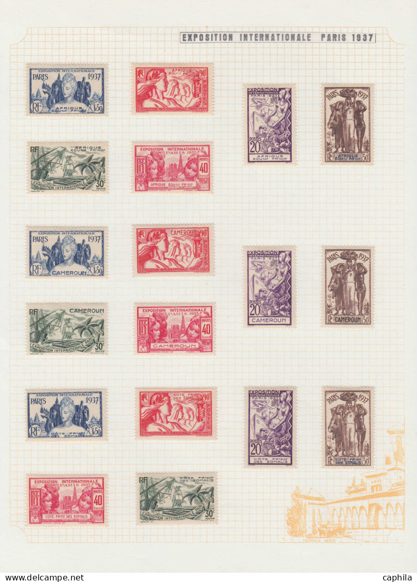 * COLONIES SERIES - Poste - 1937, Exposition Internationale De Paris, Complet Poste + Bf - Non Classés