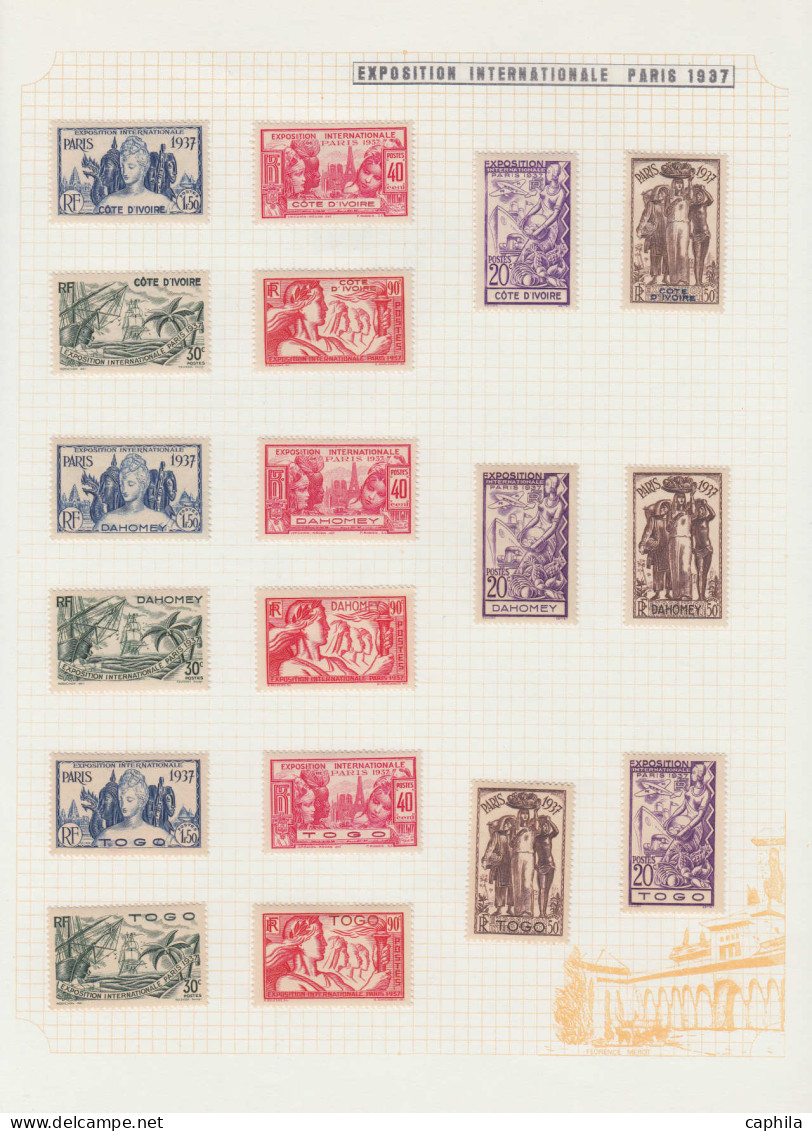 * COLONIES SERIES - Poste - 1937, Exposition Internationale De Paris, Complet Poste + Bf - Unclassified
