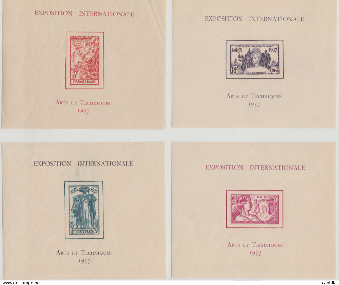 * COLONIES SERIES - Poste - 1937, Exposition Internationale De Paris, Complet Poste + Bf - Unclassified