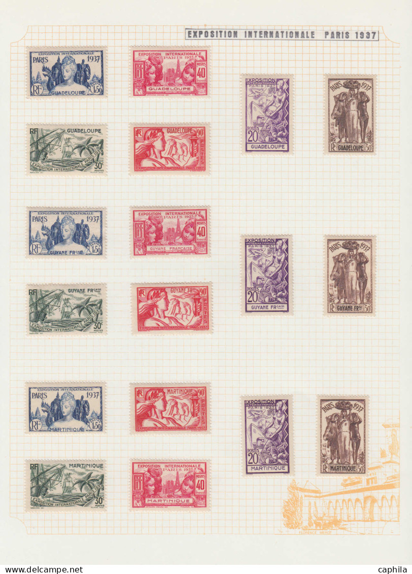 * COLONIES SERIES - Poste - 1937, Exposition internationale de Paris, complet poste + Bf