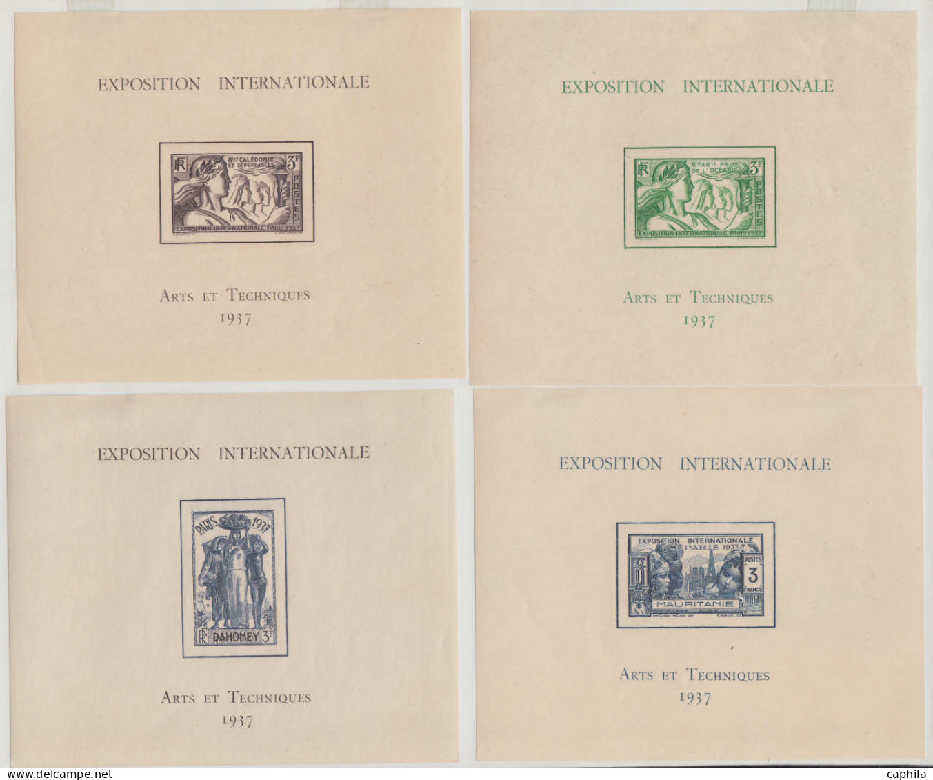 * COLONIES SERIES - Poste - 1937, Exposition internationale de Paris, complet poste + Bf