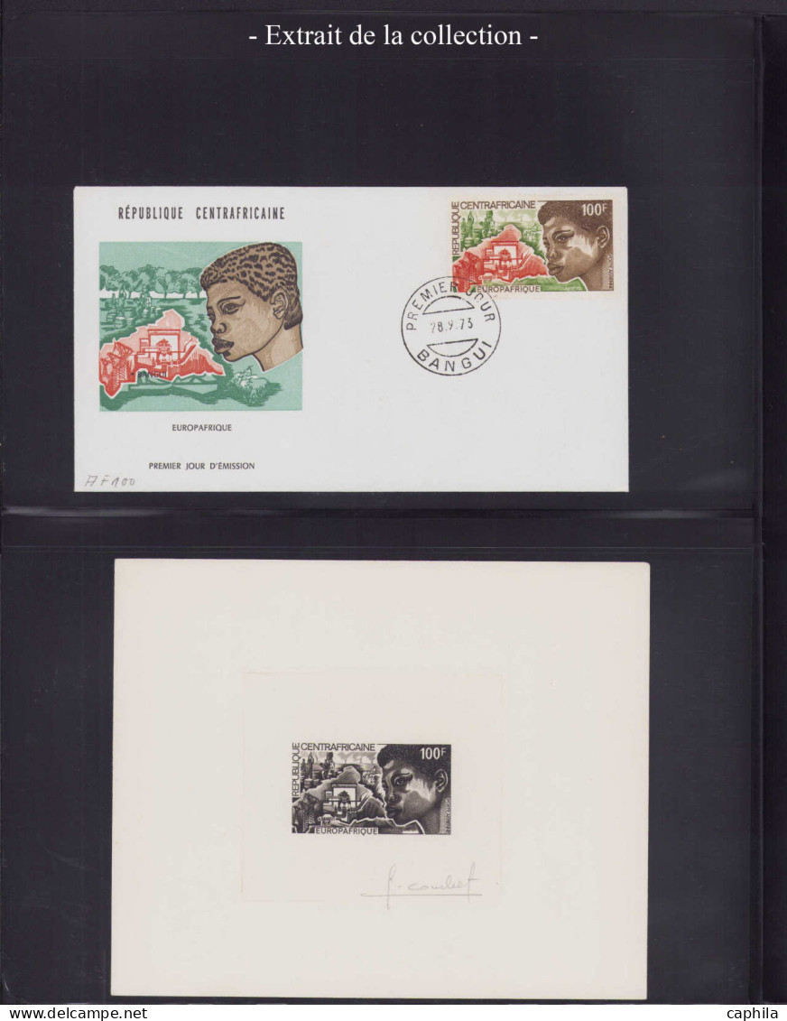 LOT COLONIES SERIES - Poste - 1963/1970, Europafrique, collection spécialisée en 2 albums, dont 14 épreuves d'artiste, l