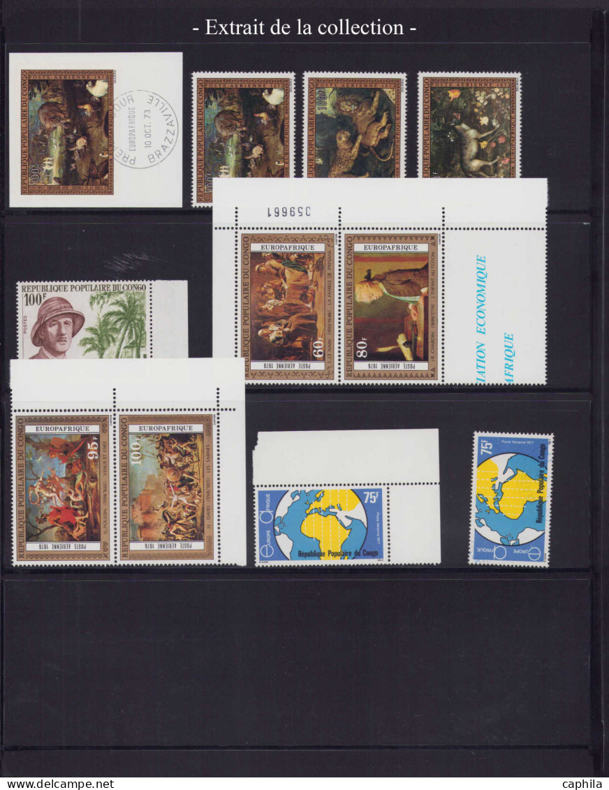 LOT COLONIES SERIES - Poste - 1963/1970, Europafrique, collection spécialisée en 2 albums, dont 14 épreuves d'artiste, l