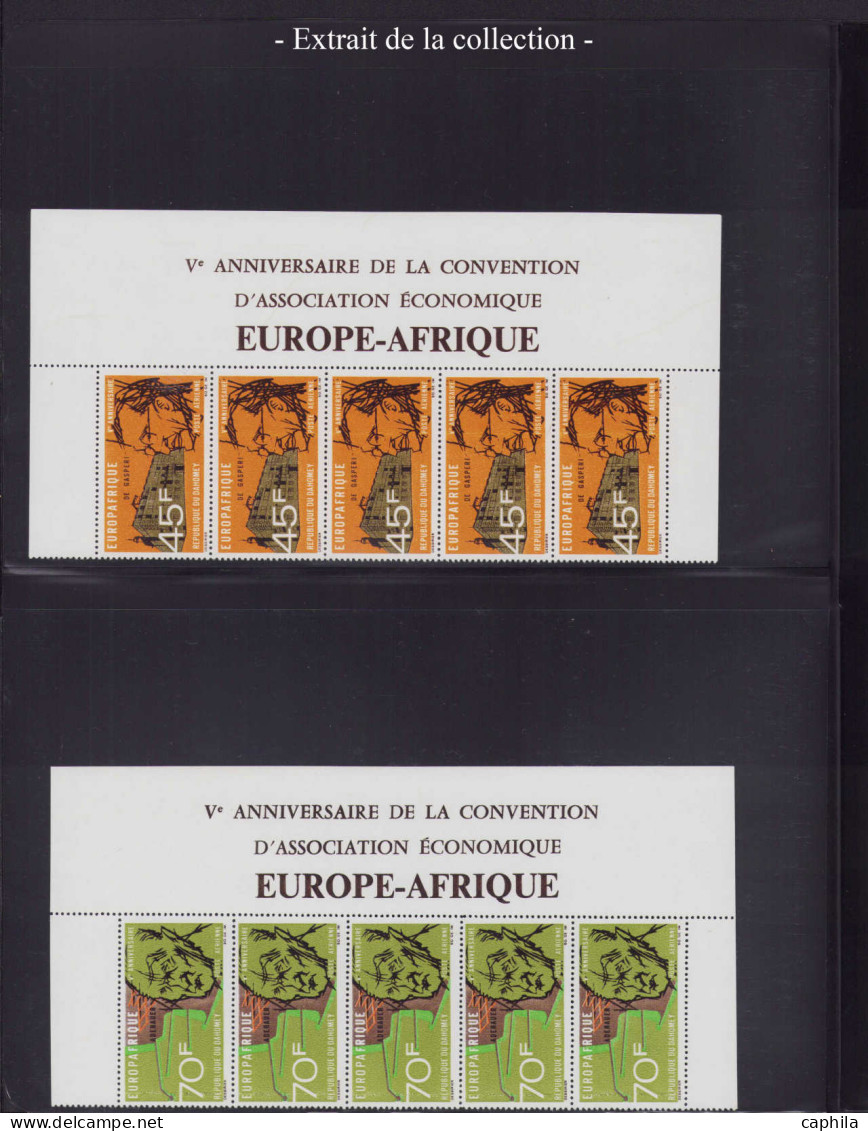 LOT COLONIES SERIES - Poste - 1963/1970, Europafrique, collection spécialisée en 2 albums, dont 14 épreuves d'artiste, l