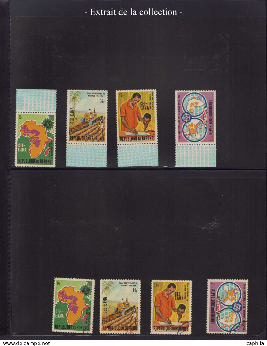 LOT COLONIES SERIES - Poste - 1963/1970, Europafrique, collection spécialisée en 2 albums, dont 14 épreuves d'artiste, l