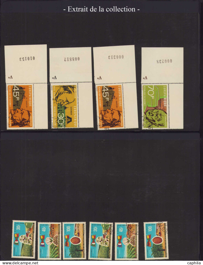 LOT COLONIES SERIES - Poste - 1963/1970, Europafrique, collection spécialisée en 2 albums, dont 14 épreuves d'artiste, l