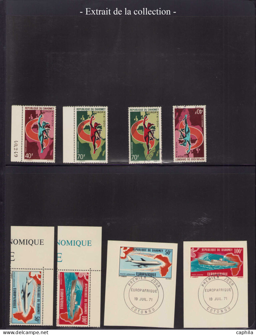 LOT COLONIES SERIES - Poste - 1963/1970, Europafrique, collection spécialisée en 2 albums, dont 14 épreuves d'artiste, l