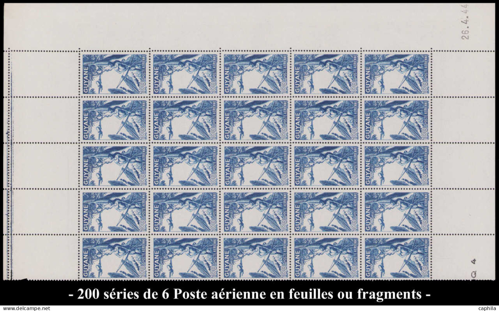 ** COLONIES SERIES - Poste Aérienne - 1944, 200 Séries De 6 Poste Aérienne (sujet Divers) En Feuilles Ou Fragments - Unclassified