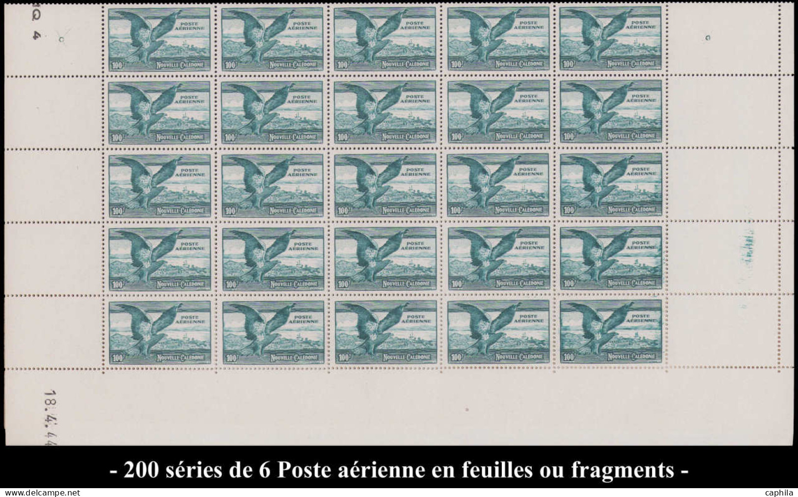 ** COLONIES SERIES - Poste Aérienne - 1944, 200 Séries De 6 Poste Aérienne (sujet Divers) En Feuilles Ou Fragments - Non Classés