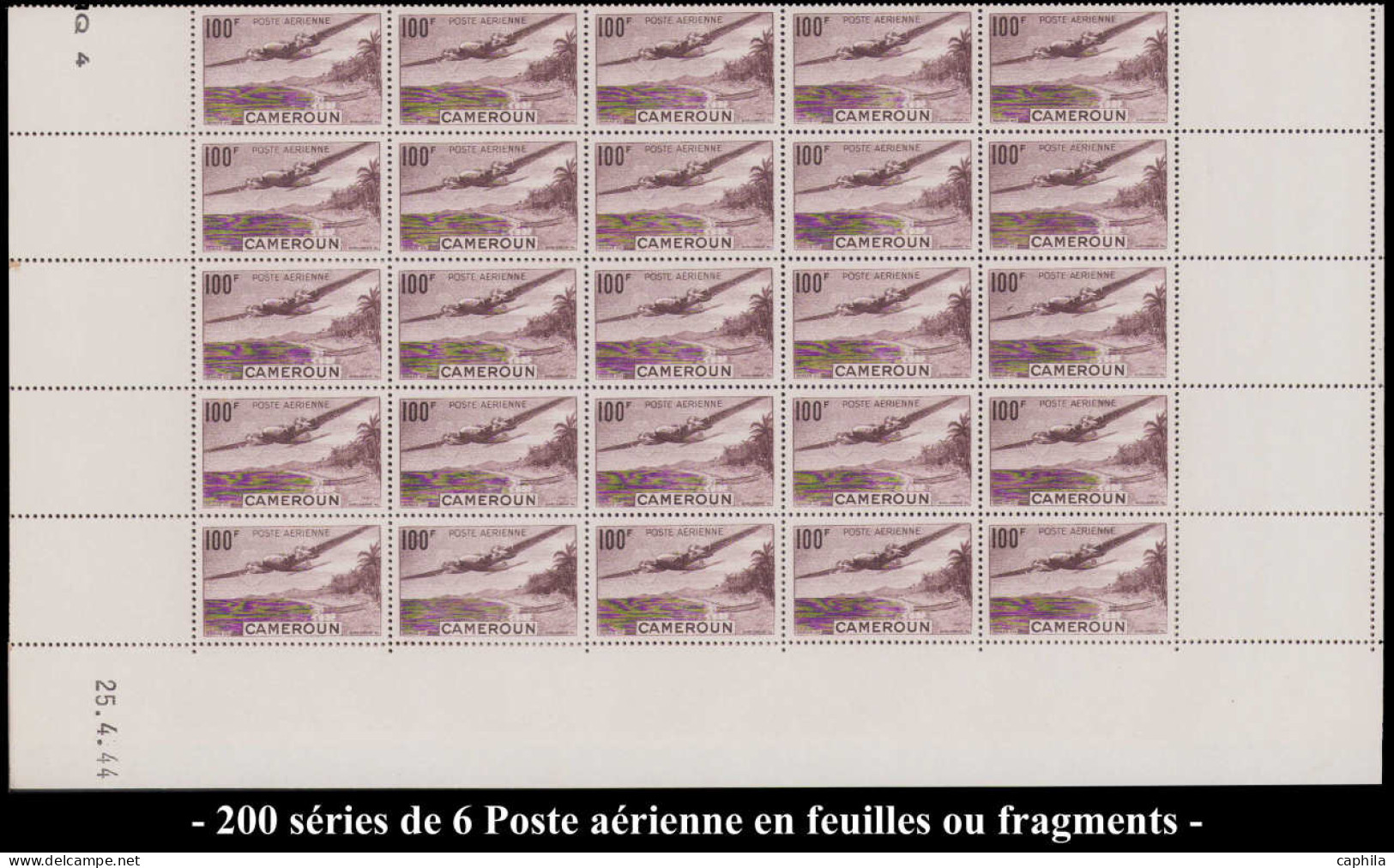 ** COLONIES SERIES - Poste Aérienne - 1944, 200 Séries De 6 Poste Aérienne (sujet Divers) En Feuilles Ou Fragments - Unclassified