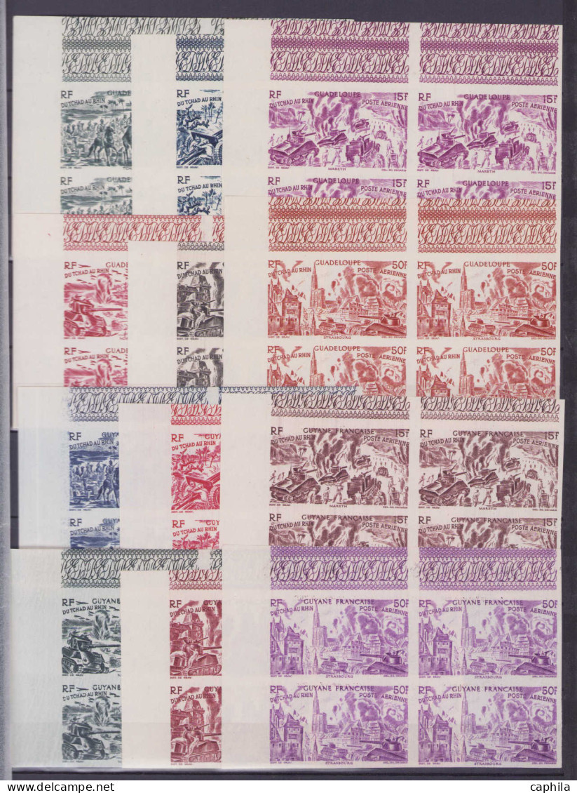 ** COLONIES SERIES - Poste Aérienne - 1946, Tchad Au Rhin, 90 Blocs De 4 Non Dentelés, Complet, Cdf - Ohne Zuordnung