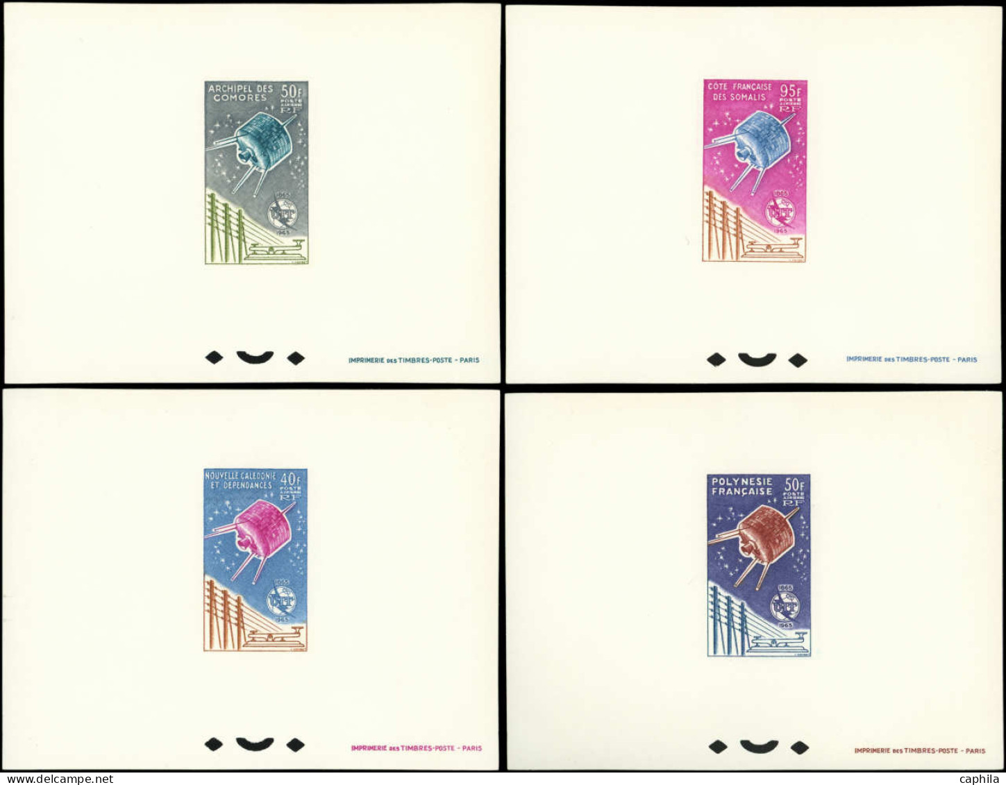 EPL COLONIES SERIES - Poste Aérienne - 1965, U.I.T, Série Complète De 7 épreuves De Luxe Des DOM-TOM (Saint-Pierre Léger - Unclassified