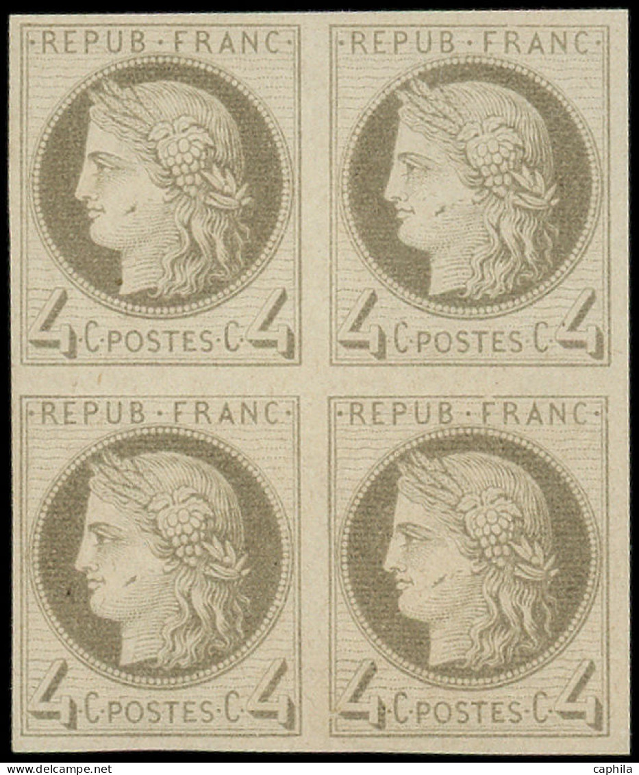 (*) COLONIES GENERALES - Poste - 16, Bloc De 4, Essais Non Dentelés, Tb: 4c. Gris - Ceres