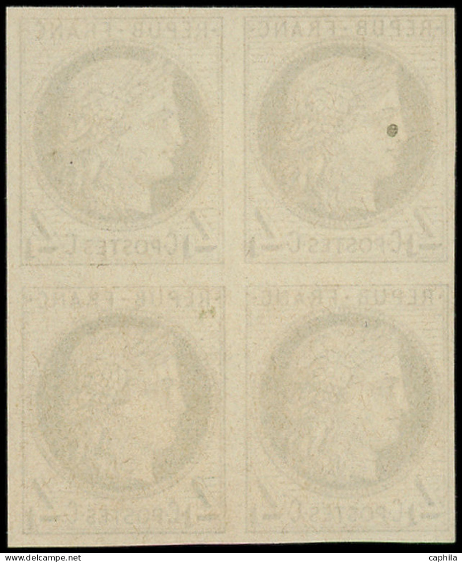 (*) COLONIES GENERALES - Poste - 16, Bloc De 4, Essais Non Dentelés, Tb: 4c. Gris - Ceres