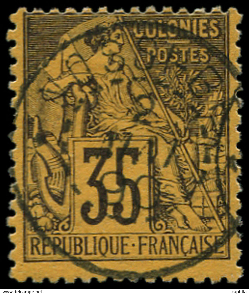 O COLONIES GENERALES - Poste - 56, Oblitération Cad "Nossi-Bé 2/5/90", D7B: 35c. Violet-noir S. Orange - Alphee Dubois