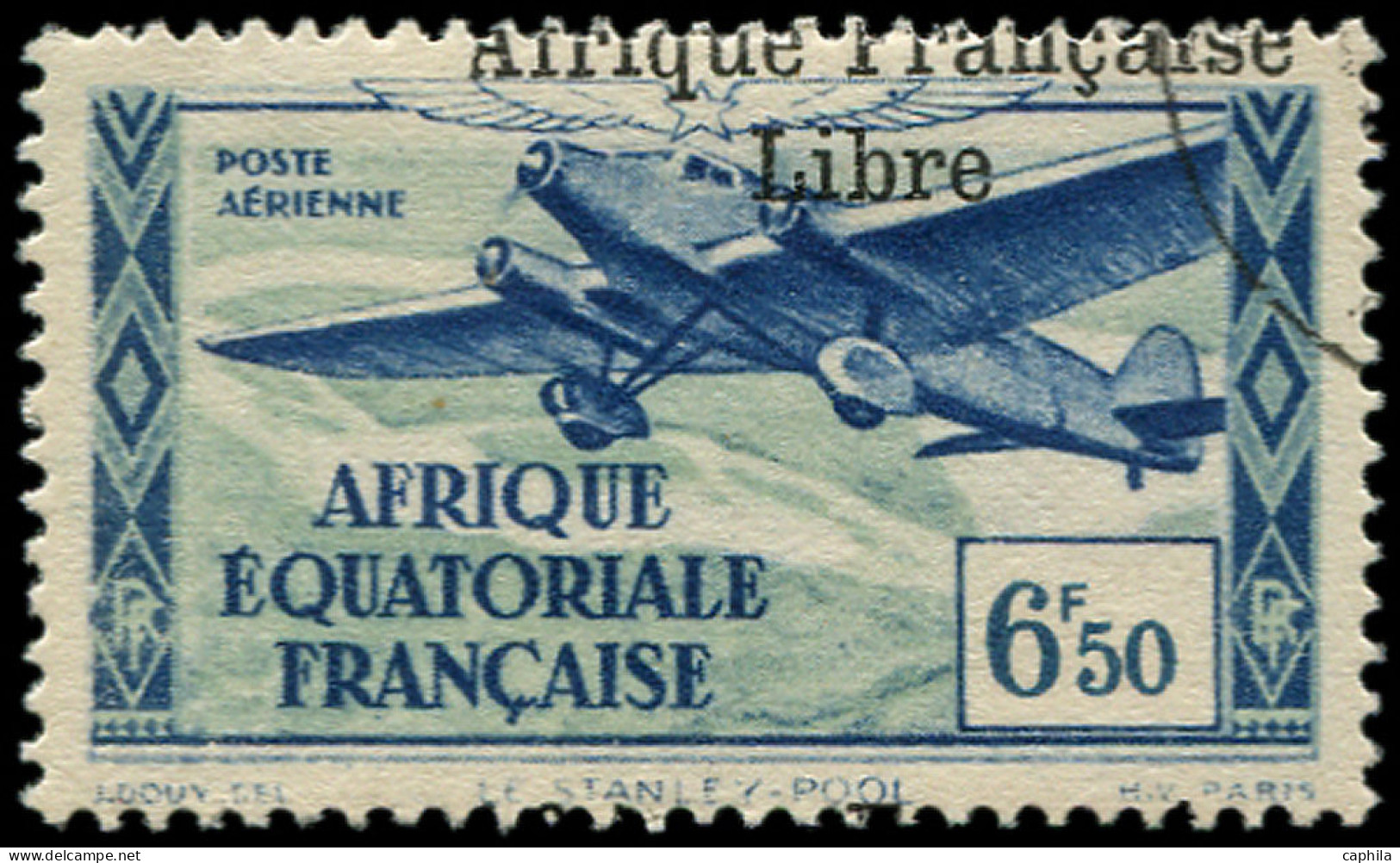 O AFRIQUE EQUATORIALE - Poste Aérienne - 18, Surcharge Espacée à Cheval - Otros