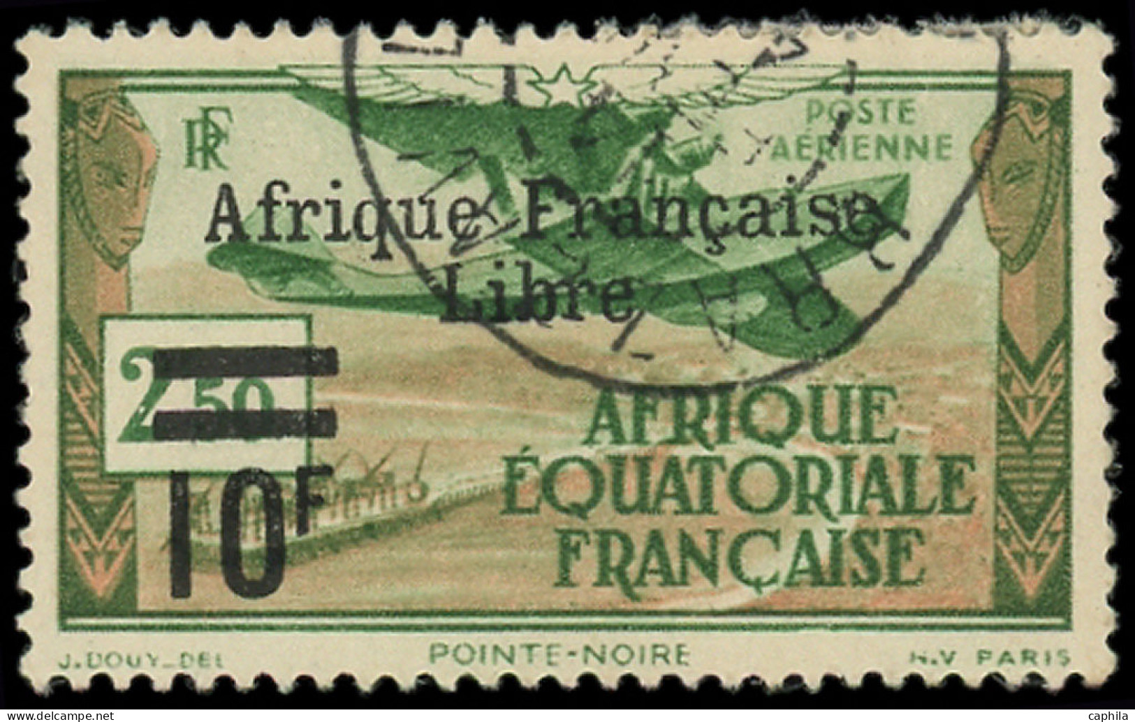O AFRIQUE EQUATORIALE - Poste Aérienne - 20, 10f Sur 2.50f. France Libre - Autres & Non Classés