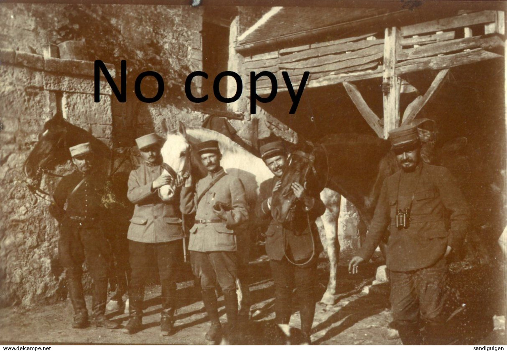 PHOTO FRANCAISE - POILUS A CUTRY PRES DE SACONIN ET BREUIL - SOISSONS AISNE 1915 - GUERRE 1914 1918 - Guerre, Militaire