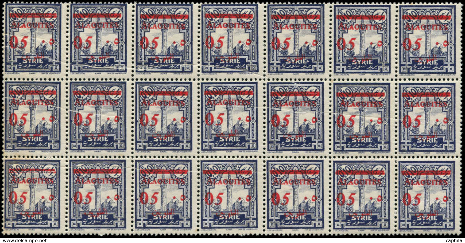 ** ALAOUITES - Poste - 41, Bloc De 21, Plis Accordéons Multiples - Unused Stamps