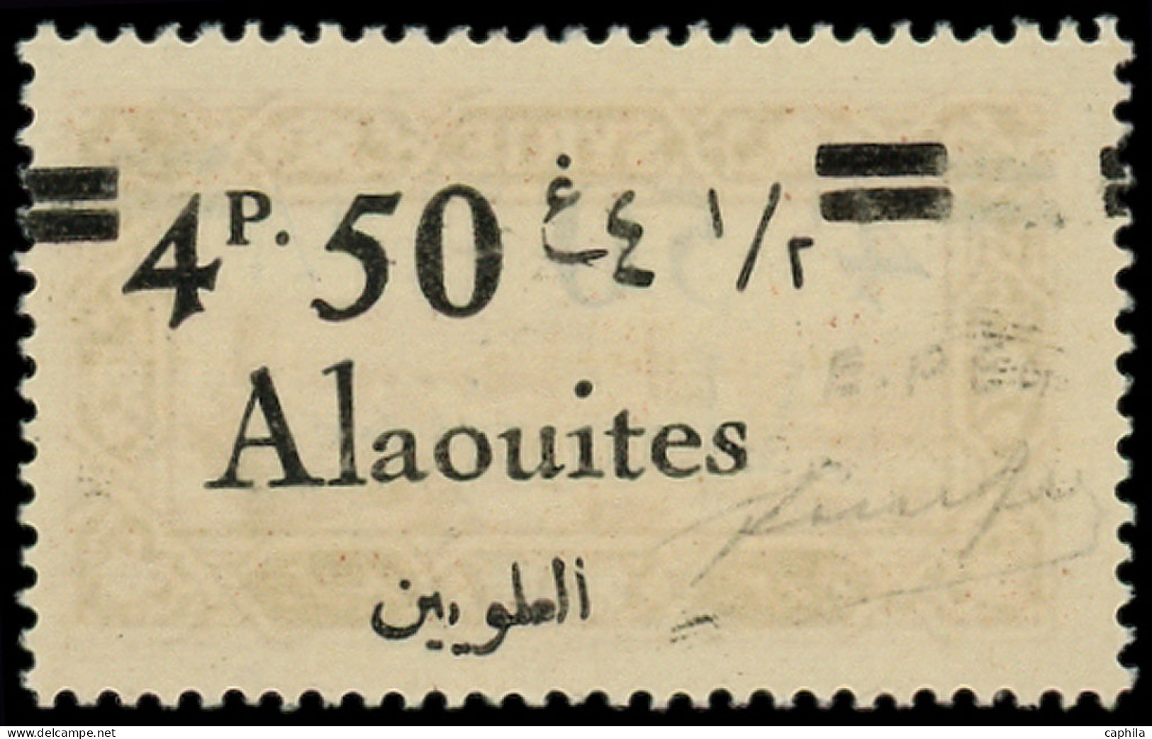 ** ALAOUITES - Poste - 44g, Surcharge Recto Et Verso: 4.50p Sur 0.75p Brun-rouge - Unused Stamps