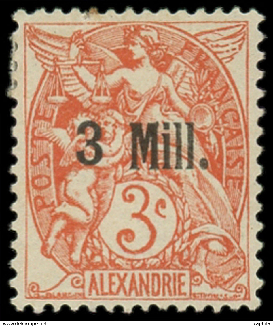 * ALEXANDRIE - Poste - 36a, Type II, Signé (point De Rouille Sur Une Dent): 3m. Sur 3c. Orange - Nuovi