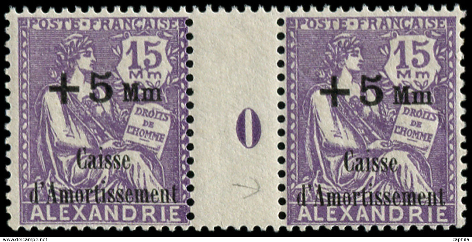 ** ALEXANDRIE - Poste - 84, Paire Millésime "0" - Unused Stamps