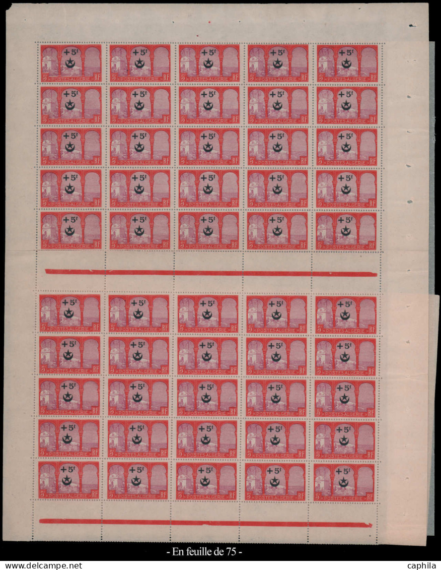 ** ALGERIE - Poste - 58/70, Exceptionnelle Série Complète De 13 Feuilles Entières De 75 Ou 150 (début De Découpe Pour Ce - Autres & Non Classés