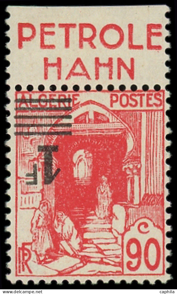 * ALGERIE - Poste - 158Aa, Surcharge Renversée, Avec Publicité "Hahn", Signé Roumet (timbre **): 1f. S. 90c. - Autres & Non Classés