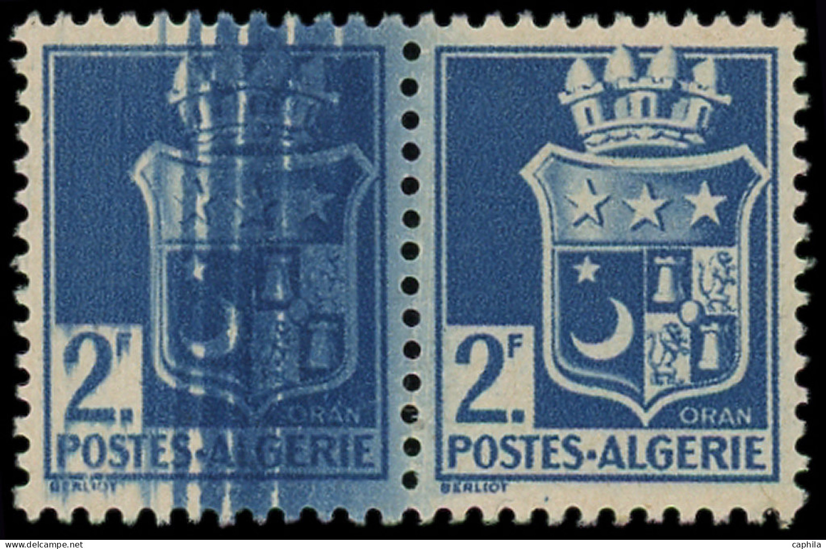 ** ALGERIE - Poste - 179, Paire, 1 Exemplaire Impression Très Maculée (normal *): 2f. Oran - Other & Unclassified