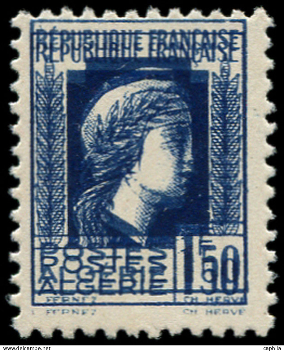 ** ALGERIE - Poste - 214a, Double Impression: 1.50f. Bleu (Maury) - Neufs