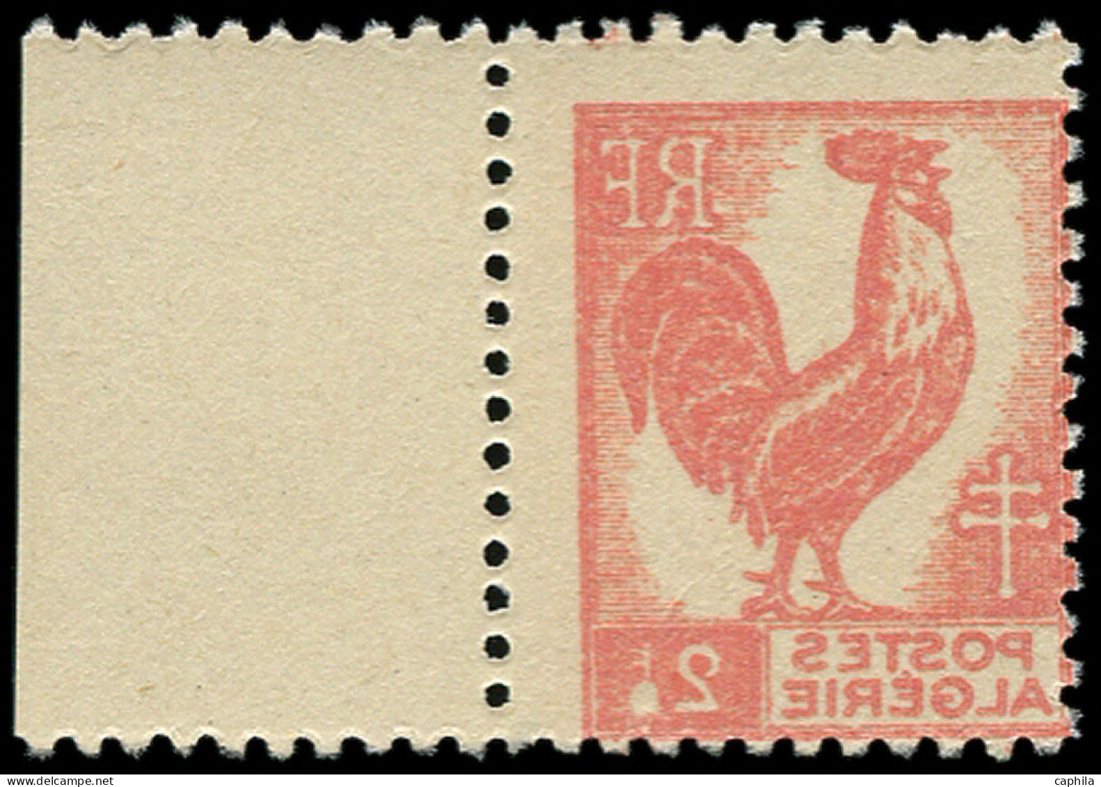 ** ALGERIE - Poste - 220, Impression Recto-verso: 2f. Coq (Maury) - Unused Stamps