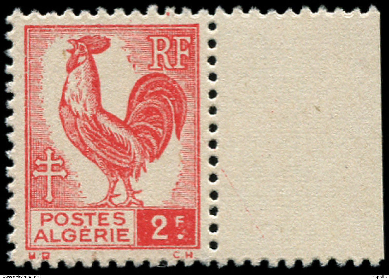 ** ALGERIE - Poste - 220, Impression Recto-verso: 2f. Coq (Maury) - Unused Stamps