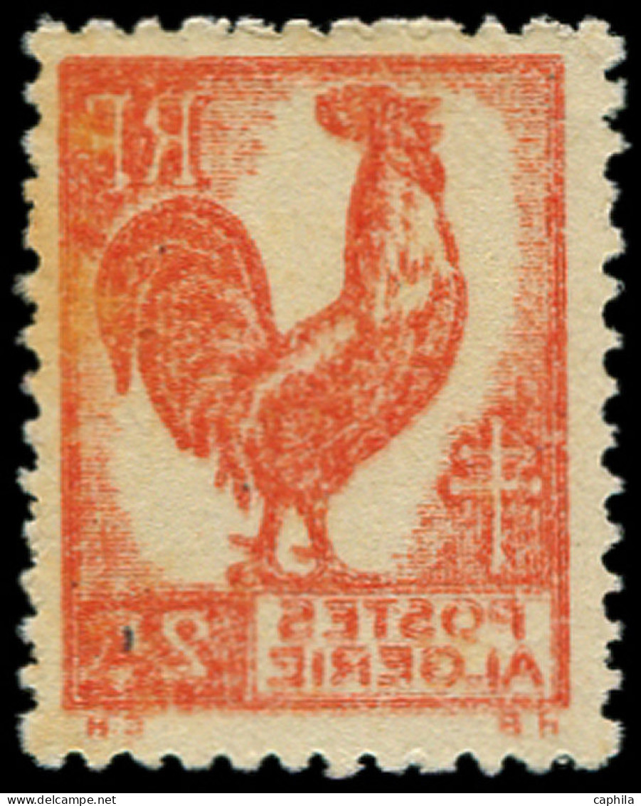 ** ALGERIE - Poste - 220a, Impression Double Et Recto-verso: 2f. Coq - Neufs