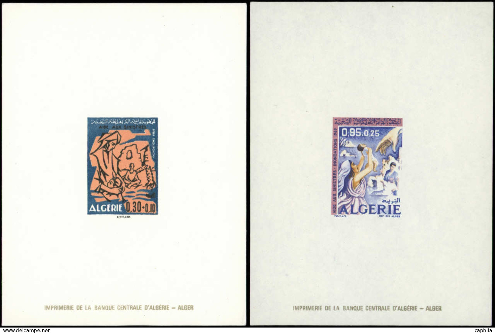 EPL ALGERIE - Poste - 501/02, 2 épreuves De Luxe: Aide Aux Sinistrés - Algerien (1962-...)
