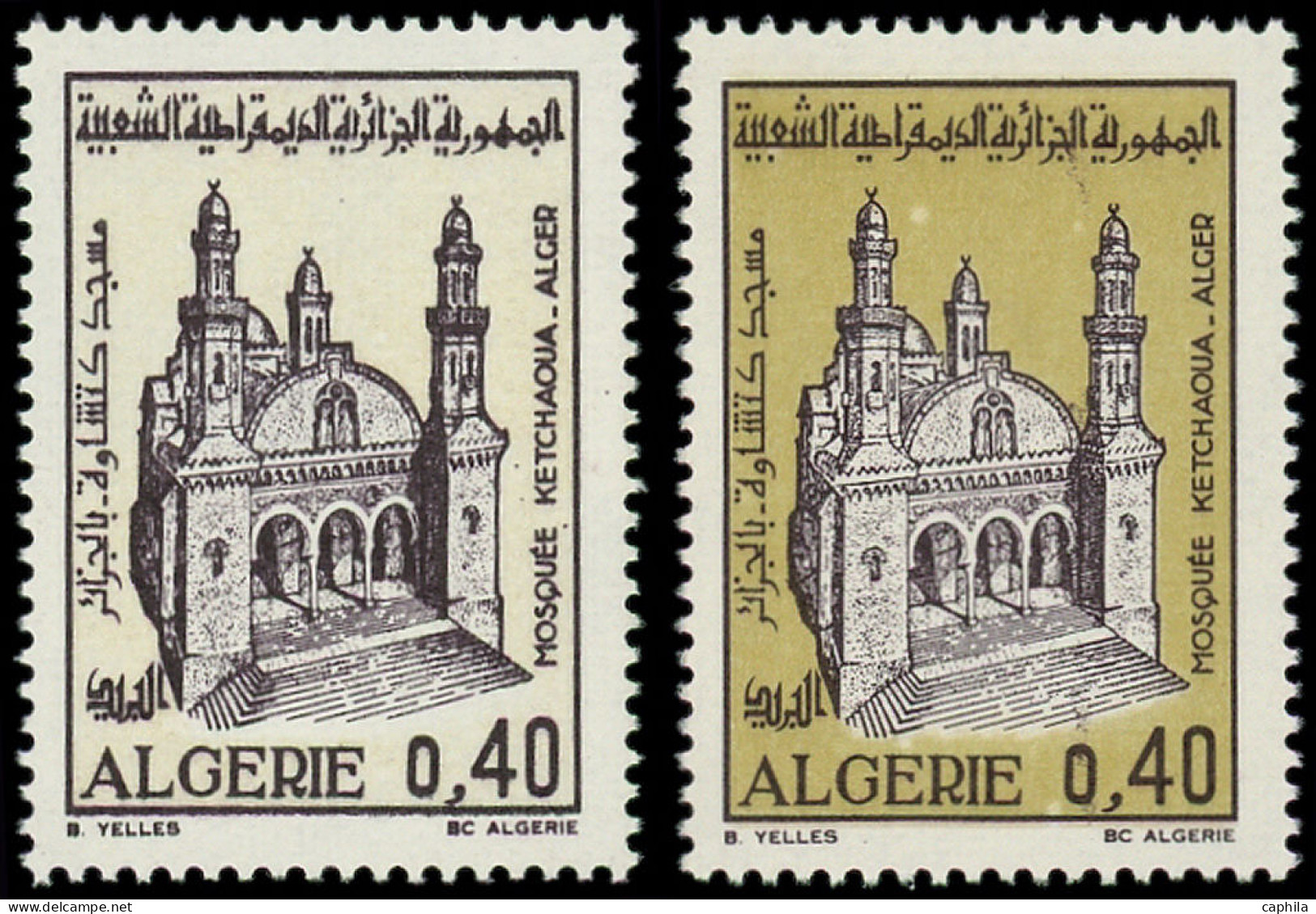 ** ALGERIE - Poste - 537, Sans Teinte De Fond Olive: 0.40 Mosquée Ketchaoua - Sonstige & Ohne Zuordnung