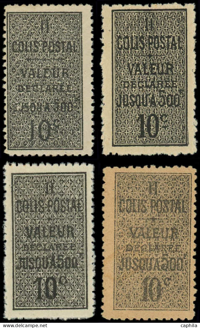 * ALGERIE - Colis Postaux - 2/2c, Types I/II/III/IV, 4 Valeurs: 10c. Noir - Other & Unclassified