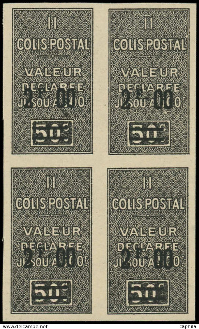 ** ALGERIE - Colis Postaux - 18e, Bloc De 4, Non Dentelé Sans Surcharge: 2f. Sur 50c. Noir - Parcel Post