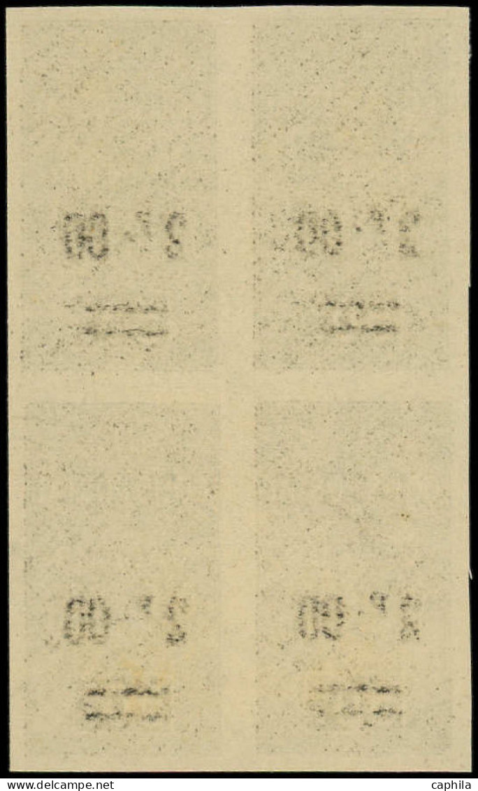 ** ALGERIE - Colis Postaux - 18e, Bloc De 4, Non Dentelé Sans Surcharge: 2f. Sur 50c. Noir - Parcel Post