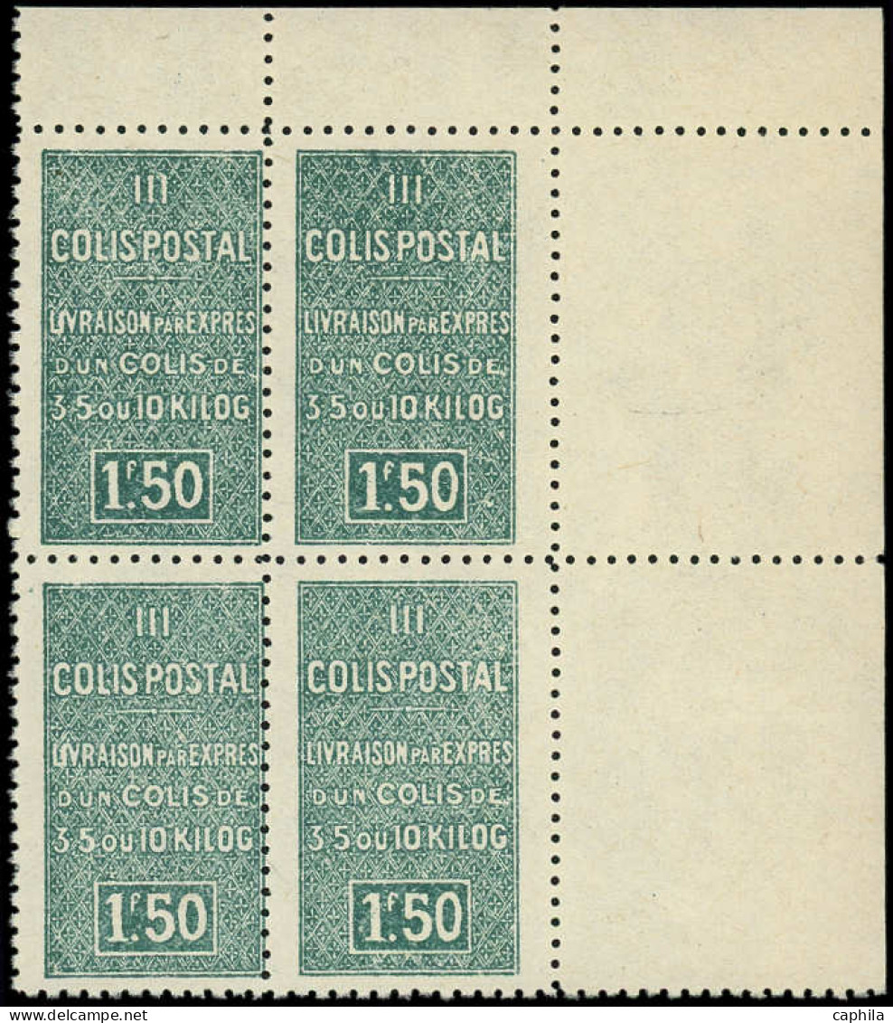 ** ALGERIE - Colis Postaux - 43Ba, Bloc De 4, Sans Surcharge, Cdf: 1.50f. Vert - Parcel Post