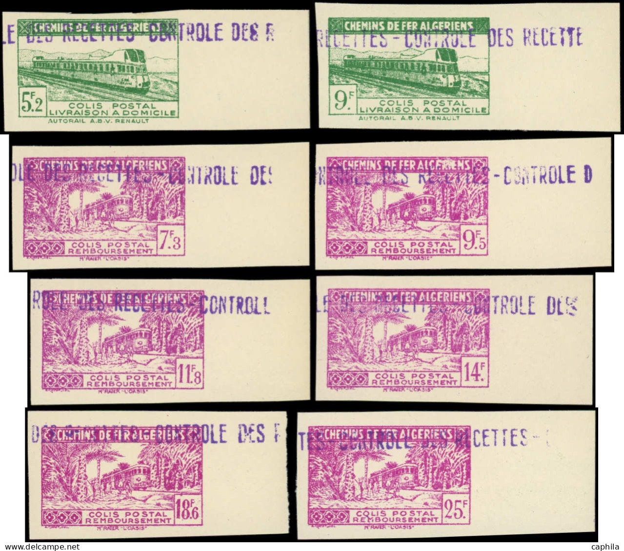 ** ALGERIE - Colis Postaux - 151/58, Non Dentelés, Complet 8 Valeurs - Parcel Post