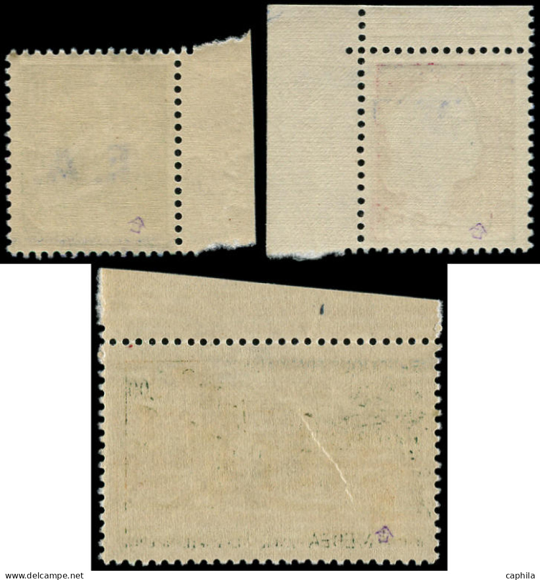 ** ALGERIE "EA" - Poste - Orlèansville, Surcharge Bleue (10-12), Variétés: 0.10 (double), 0.25 (double Renversée), 1.00f - Other & Unclassified