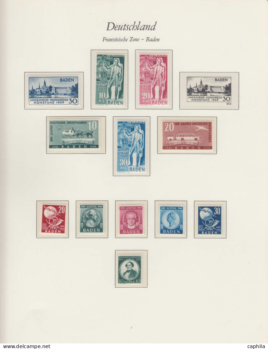 ** ALLEMAGNE ZONE FRANCAISE - Lots & Collections - Collection complète Zone Française avec blocs feuillets