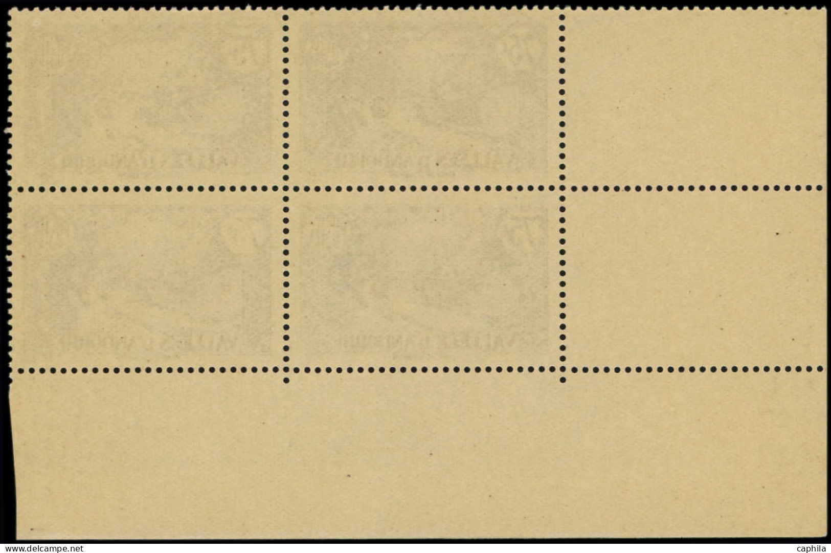 ** ANDORRE - Poste - 70, Bloc De 4 Cd 3/5/39: 75c. Outremer - Unused Stamps