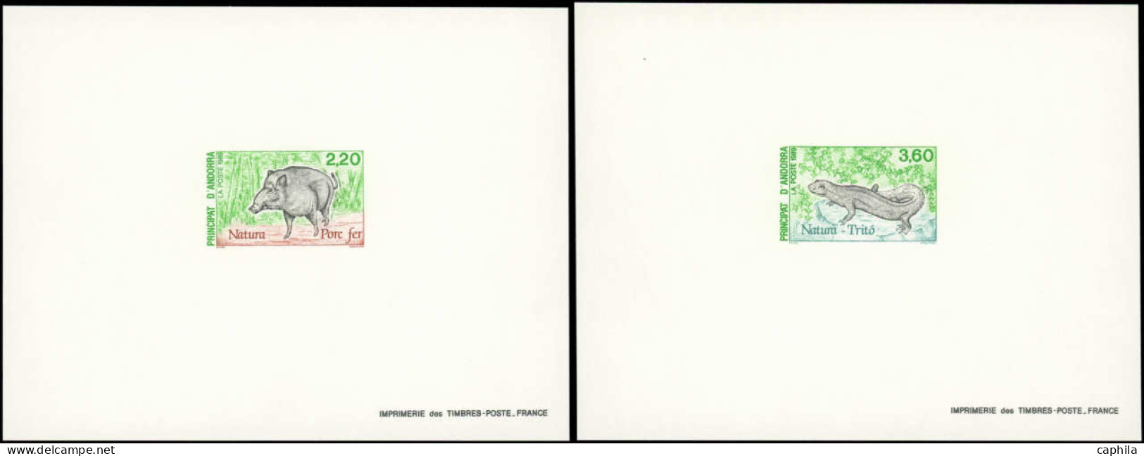 EPL ANDORRE - Poste - 382/83, 2 épreuves De Luxe: Sanglier Et Triton (Maury) - Other & Unclassified