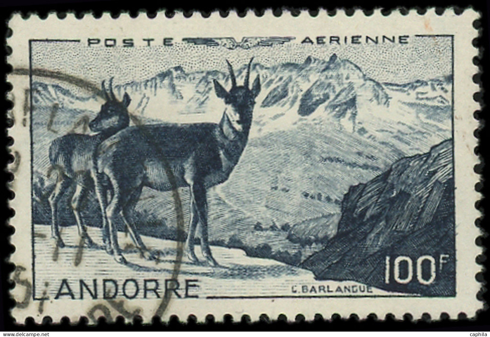 O ANDORRE - Poste Aérienne - 1, Isards - Airmail