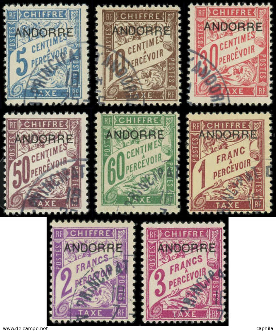 O ANDORRE - Taxe - 1/8, Complet 8 Valeurs - Used Stamps