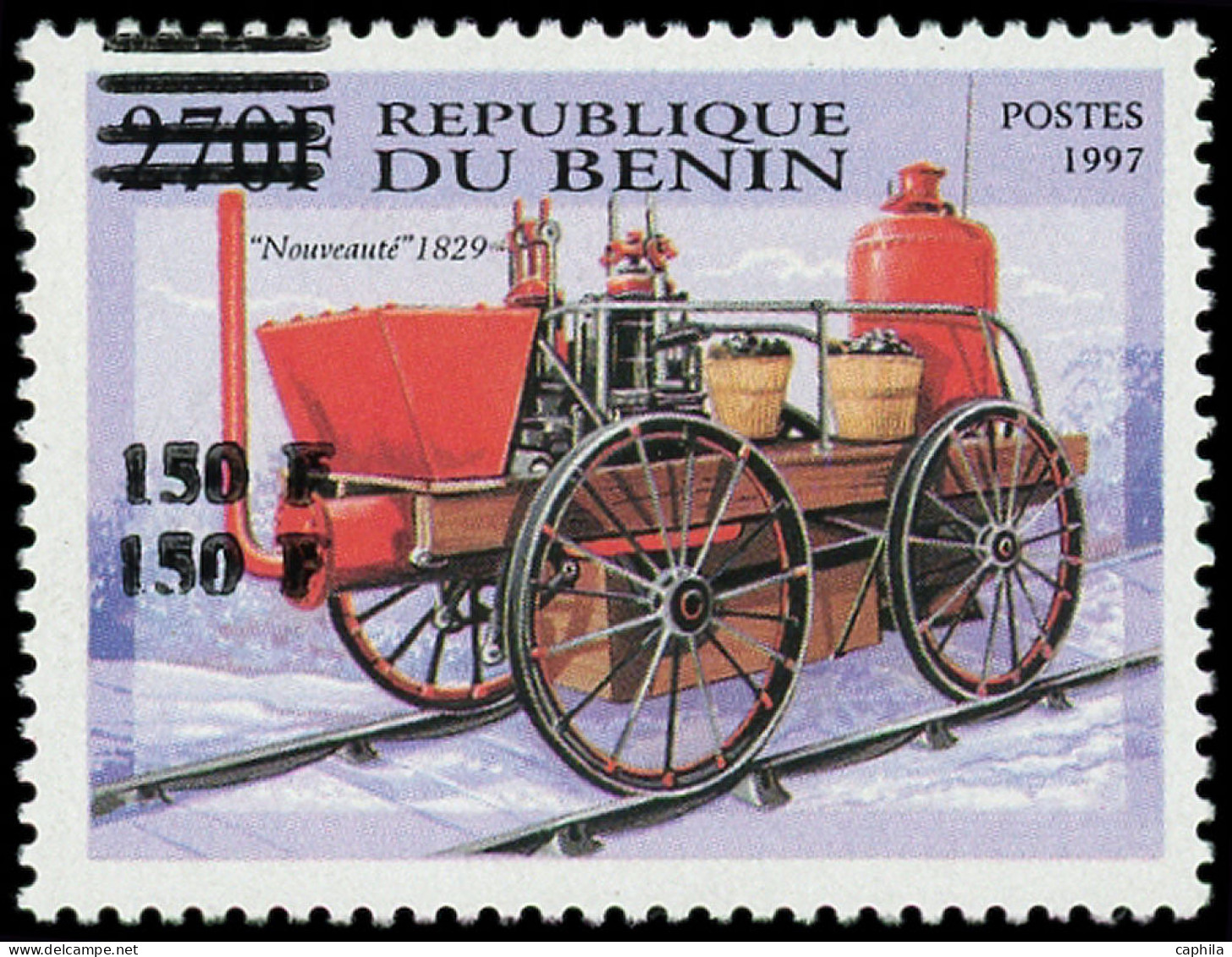 ** BENIN - Poste - Michel 1299, émission Locale, Variété Double Surcharge: 150f/270f. Locomotive 1829 - Other & Unclassified